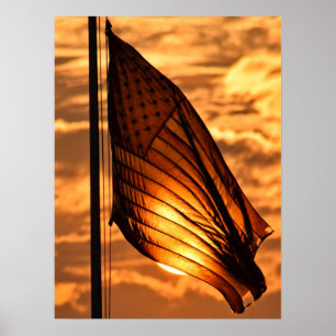 Poster Old Glory ao Pôr do Sol