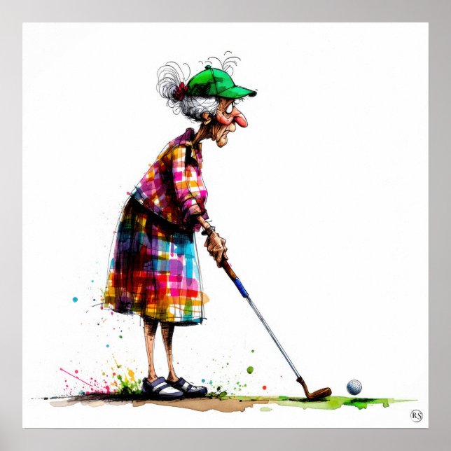 Poster Old Golfer - Art Print (Frente)