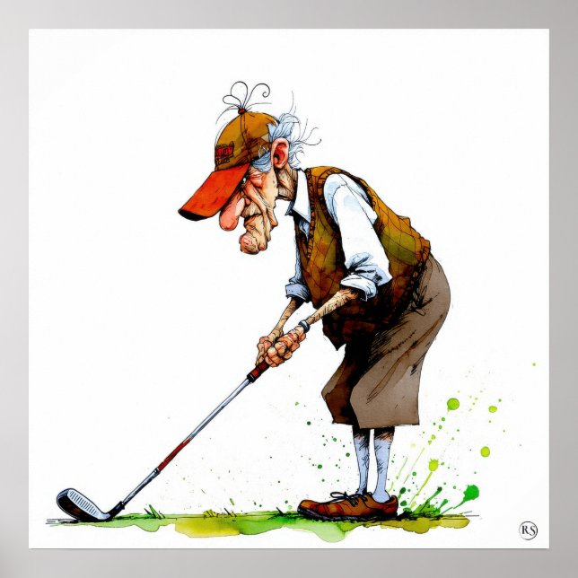 Poster Old Golfer - Art Print (Frente)