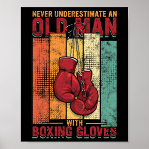 Poster Old Man Boxing - Vintage