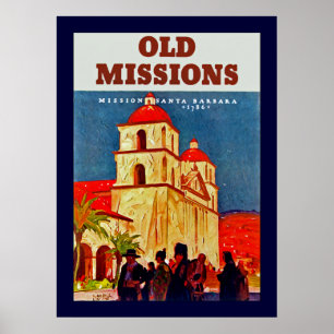 Poster Old Missions Santa Barbara