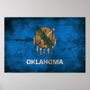 Póster Old Oklahoma Flag;