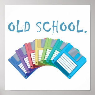 Poster old school floppy disks
