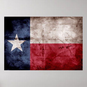 Póster Old Texas Flag