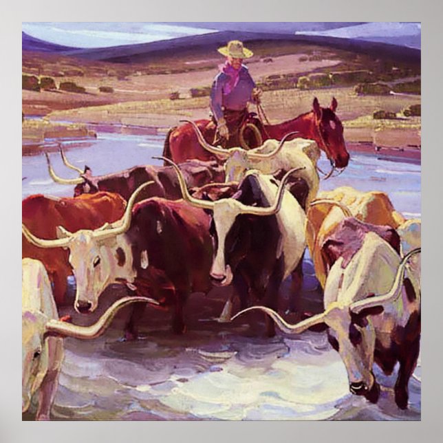 Poster "Old Texas" por W Herbert Dunton (Frente)