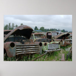 Póster OlD Trucks Photo Print