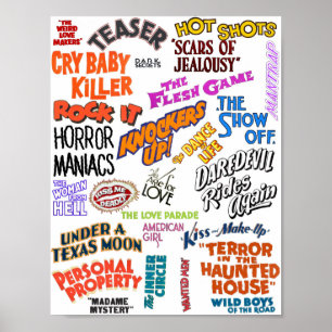 Poster Old Vintage Movie Quotes phrases Text Words 