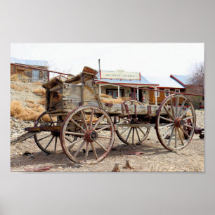 Poster Old Wagon in Belmont Ghost Town, Central Nevada