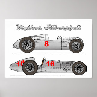 Poster Oldtimer Deutschland 1939 Auto-Union Sielberpfeil