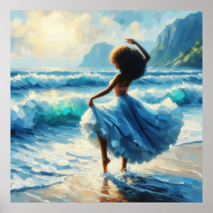 Poster Óleo Afro Louvor Deusa Beleza Divina
