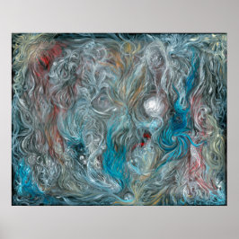 Póster óleo de abstrato azul na roupa por Toby Mikle 2015