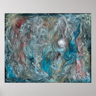 Póster óleo de abstrato azul na roupa por Toby Mikle 2015