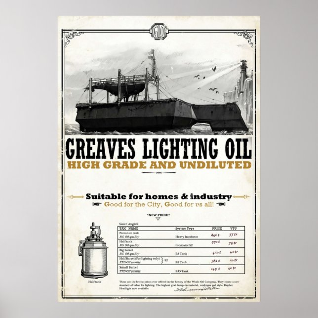 Poster Óleo de Iluminação das Torres Desonradas (Frente)
