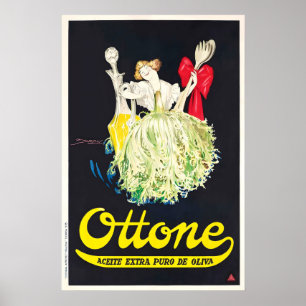 Poster Óleo de Oliva Ottone Mauzan Vintage Comida e Bebid