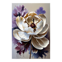 Óleo sobre Flor de Peônia Branca