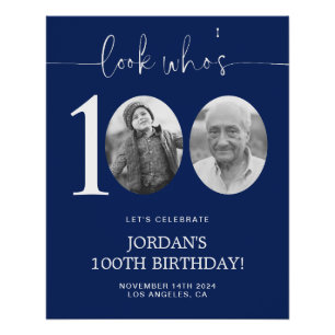Póster Olha quem é 100   Azul 100º Aniversário