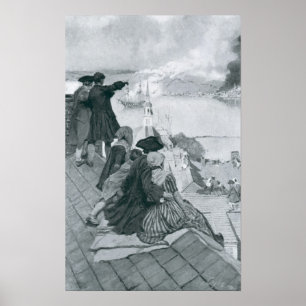 Póster Olhando a luta na ilustração do monte de depósi