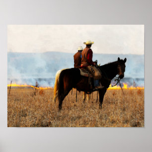 Póster Olhando o fogo nas colinas do sílex