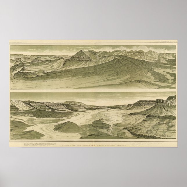 Póster Olhando o Toroweap do Trono de Vulcano (Frente)