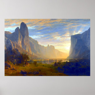Poster Olhando para o Vale do Yosemite Albert Bierstadt 1