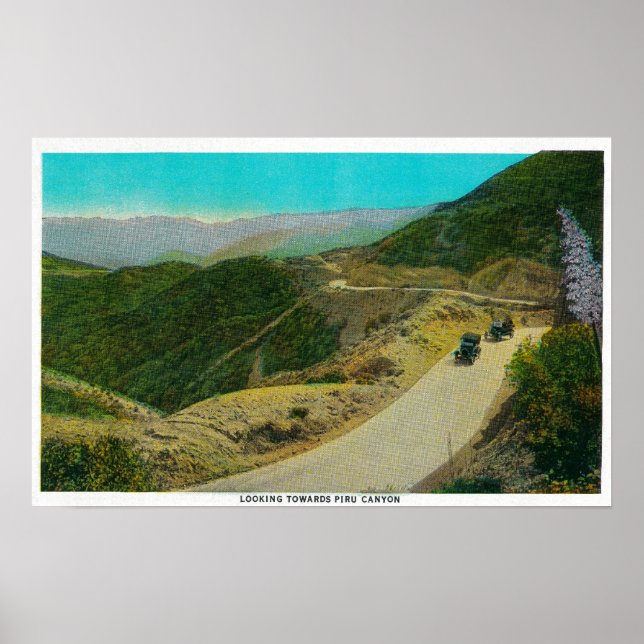 Poster Olhando para Piru CanyonRidge Route, CA (Frente)