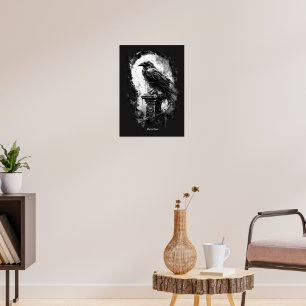 Poster Olhar Abissal Caveira de Corvo de Metal Pesado