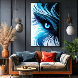 Poster Olhar Azul Místico: A Arte Que Hipnotiza