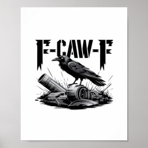 Poster Olhar Casual Estético Gótico Divertido Corvo F Caw