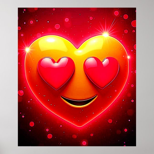 Poster Olhar de Coração Radiante Emoção (Frente)