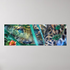 POSTER OLHAR DE OLHOS VERDES DO LEOPARDO