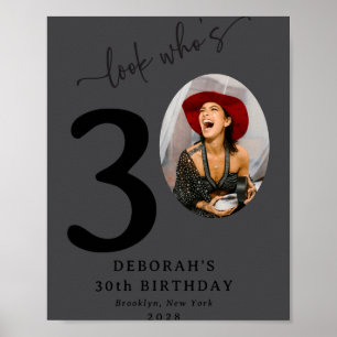 Poster Olhar Engraçado Quem Faz 30 Estiloso Aniversário d