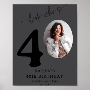 Poster Olhar Engraçado Quem Faz 40 Aniversário Estiloso d