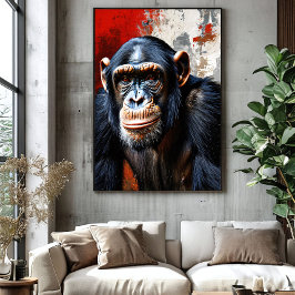 Poster Olhar Intenso do Chimpanzé