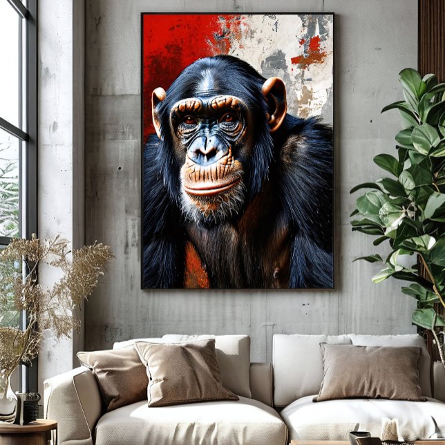 Poster Olhar Intenso do Chimpanzé (Criador carregado)