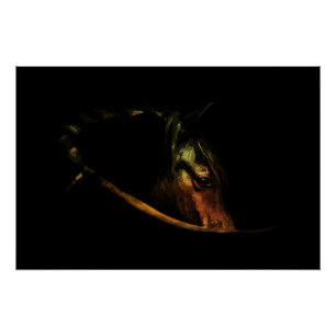 Póster Olhar Majestoso: Retrato de Cavalo de Arte Fino