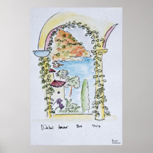 Póster Olhar para o Mediterrâneo Eze, França