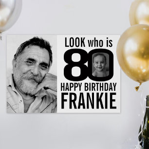 Póster olhar rosa de 80 anos de idade 80 foto personaliza