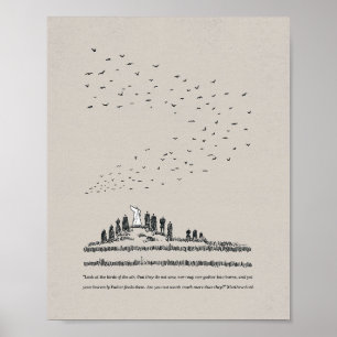 Poster "Olhe para os Pássaros" - Matthew 6:26 Christian