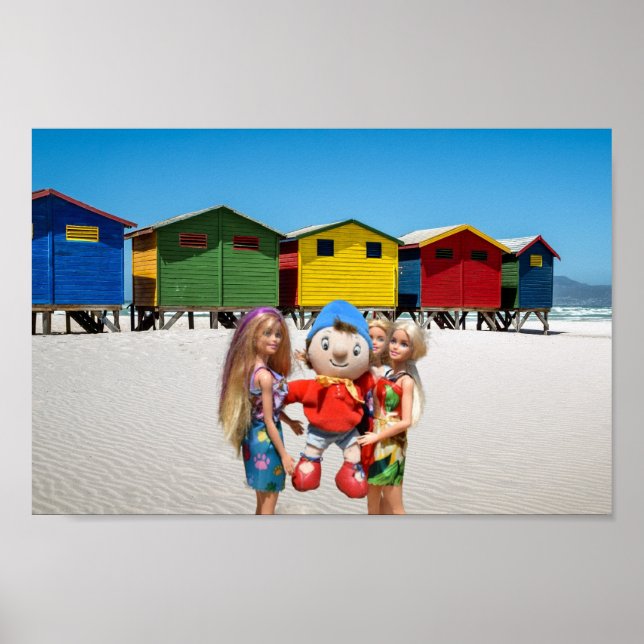 Poster Olhe quem pegamos na praia. (Frente)