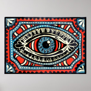 Poster Olho aciganado azul