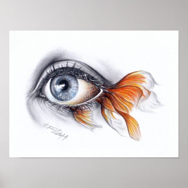 Póster Olho com rabo de peixe Arte surreal (Frente)