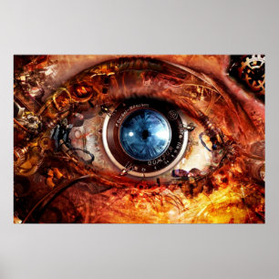 Póster Olho da câmera de Steampunk