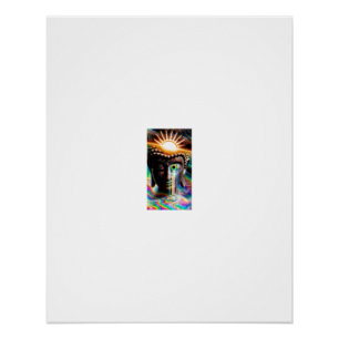 Póster Olho de Buda Choroso Arco-íris Luz