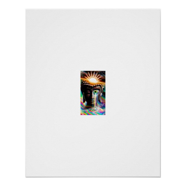 Póster Olho de Buda Choroso Arco-íris Luz (Frente)