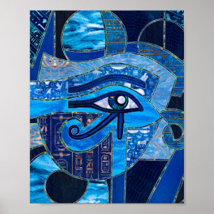 Poster Olho de Cavalo Egípcio - Jato de Wadjet - Textura