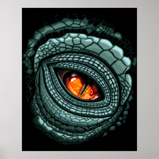 Poster Olho de Predador Réptil Primitivo (Frente)