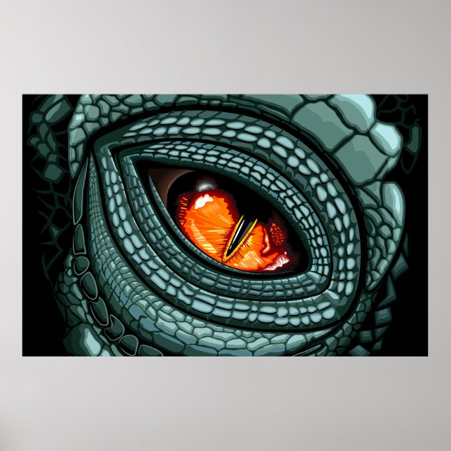 Poster Olho de Predador Réptil Primitivo (Frente)