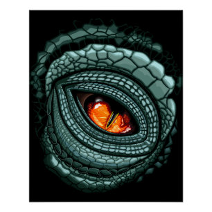 Póster Olho de Predador Réptil Primitivo