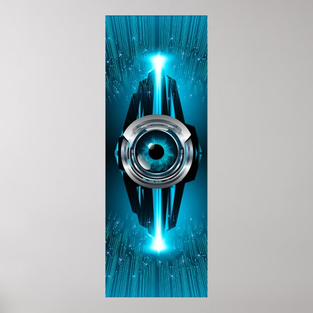 Poster Olho do Circuito Cibernético (Frente)