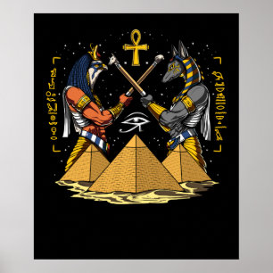 Poster Olho egípcio de Ankh do Ra do deus de Anubis de